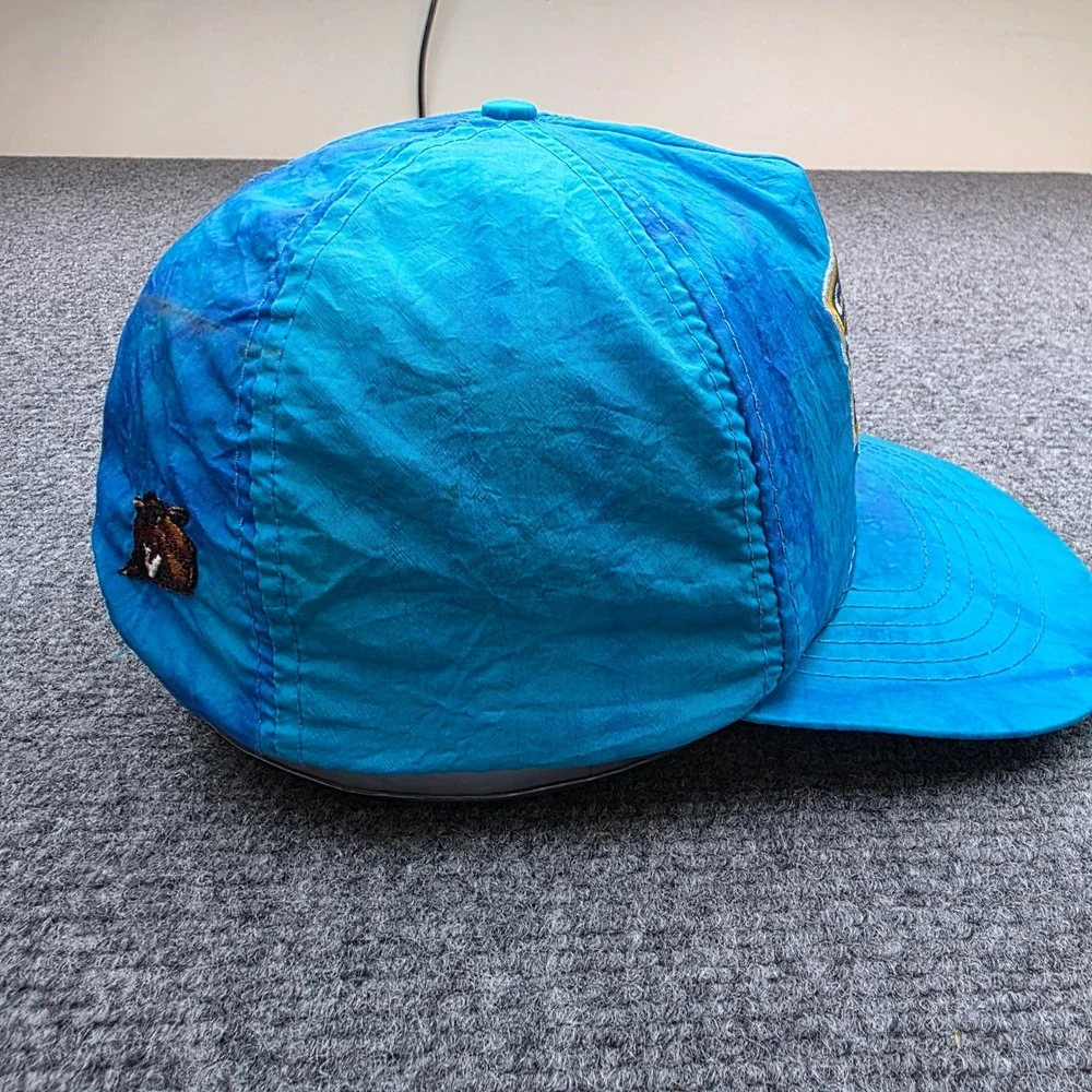Vintage Joe Camel Smooth Character Snapback Hat Blue Tie Dye 90s Promo Cap Nylon